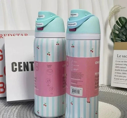 32oz & 24oz One-Touch Pop-Up Sports Water Bottle — Vacuum Insulated Tumbler with Straw & Spout, Leakproof for Outdoor and Gym Use