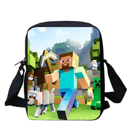 Mini-Craft Kids School Backpack Set — Front Pocket Backpack, Shoulder Bag & Pencil Case for Boys & Girls Ages 5-10