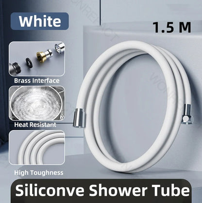 Bathroom Silicone Shower Hose — Flexible, Anti-Kink, Explosion-Proof High-Toughness Shower Tube