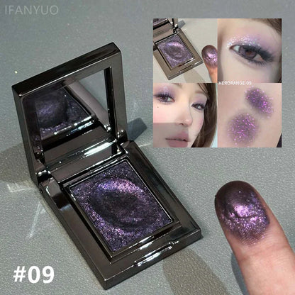 Chameleon Dark Green Eyeshadow Palette – Sparkling Pearlescent Mashed Potato Eye Shadow for Brightening Makeup