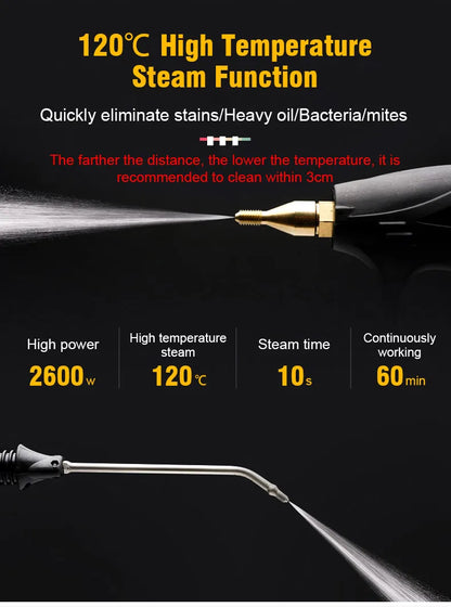High-Temperature Steam Cleaner for Home Appliances – Sterilization, Kitchen Hood & Car Cleaner, US/EU Plug