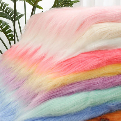 25x45cm Long Hair Faux Fur Fabric — DIY Animal Suit, Doll Hair, Beard Craft Material for Patchwork, Garment Sewing Accessories