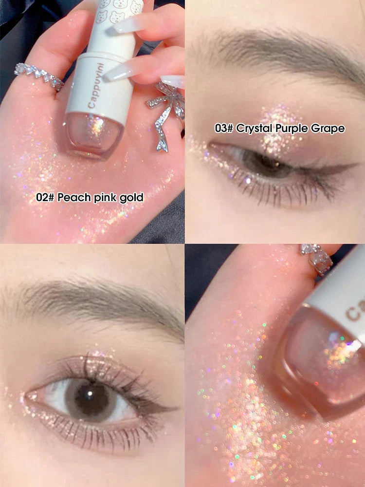 Cappuvini Star Dots Liquid Eye Shadow, Pearlescent High Gloss, Fine Flashing for Easy Application, Dazzling Liquid Eye Shadow