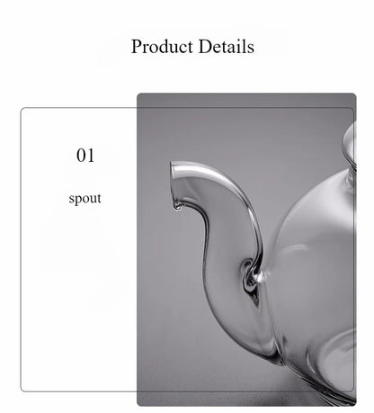 400ml/1000ml Heat-Resistant Glass Teapot – Kung Fu Teaware Set with Tea Strainer for Puer, Oolong, Barley
