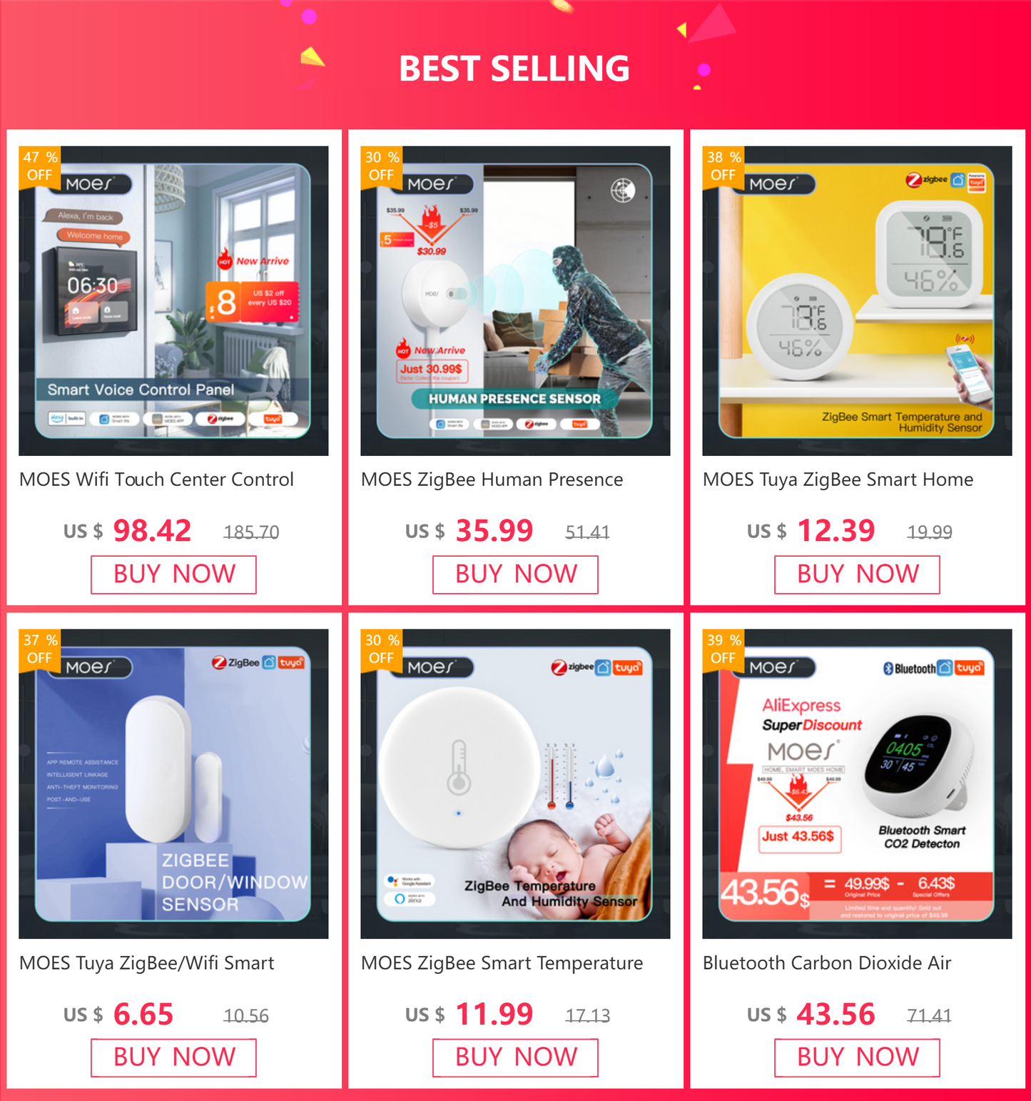 MOES Tuya ZigBee Smart Window & Door Sensor – Home Security Alarm with Remote Control via Smart Life App