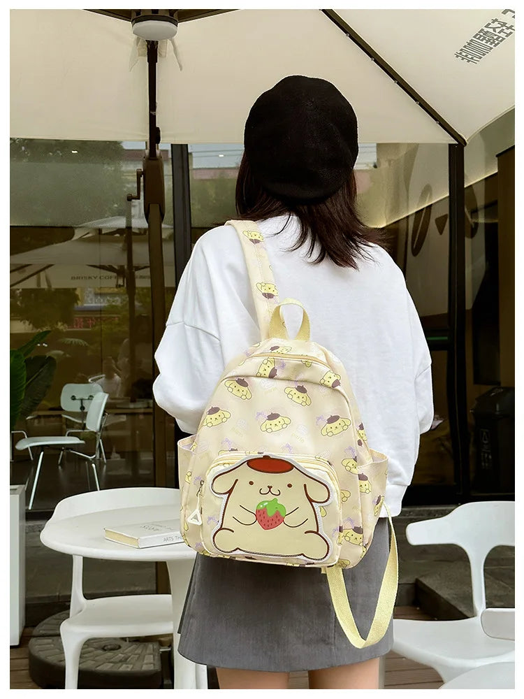 Anime Cartoon Kuromi, Melody & Cinnamoroll Backpack – Kawaii Canvas Schoolbag for Boys & Girls, Hello Kitty Fashion Kids Backpack