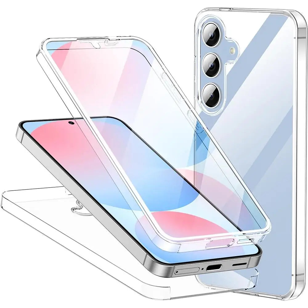 Samsung Clear Hybrid Phone Case - 360 Full-Body Hard PC Protective Cover