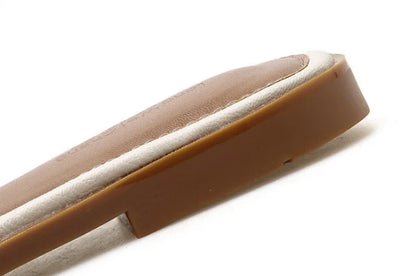 Women’s Flat Slippers — Summer Leather Square Toe Flats, Designer Slides & Luxury Sandals