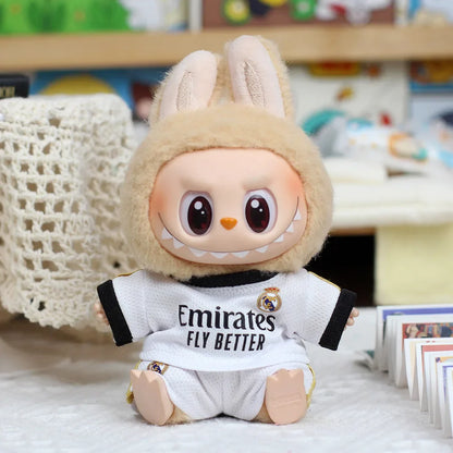 17cm Labubu Football Doll Clothing DIY Vinyl Pendant Toy for Boys – Size 7 Sportswear V1V2 V3