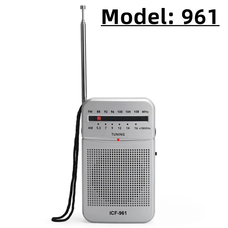 BC-R21/961/962 Mini Portable AM/FM Radio — Battery Operated with Best Reception, Long-Lasting Sound for Running, Walking & Home
