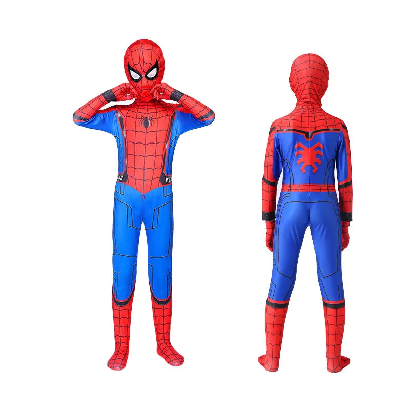 Kids Spiderman Costume – Miles Morales Superhero 3D Zentai Bodysuit Jumpsuit for Boys & Girls, Halloween Cosplay Outfit