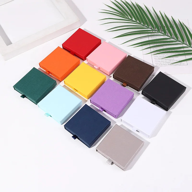 Thick Kraft Paper Jewelry Box — Necklace & Bracelet Display Case Gift Packaging