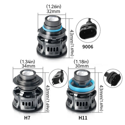Laser Lens Car Headlight & Fog Light Bulb – H7/H8/H9/H11/9006 HB4 LED, White/Yellow/Ice Blue