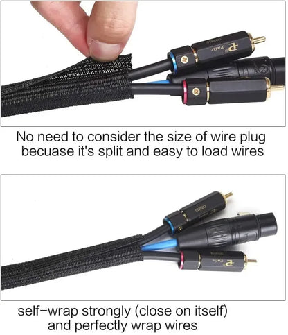 3M Black Insulated Braid Sleeving – 19mm Tight PET Wire Cable Protection, Expandable Cable Sleeve for Wire Gland