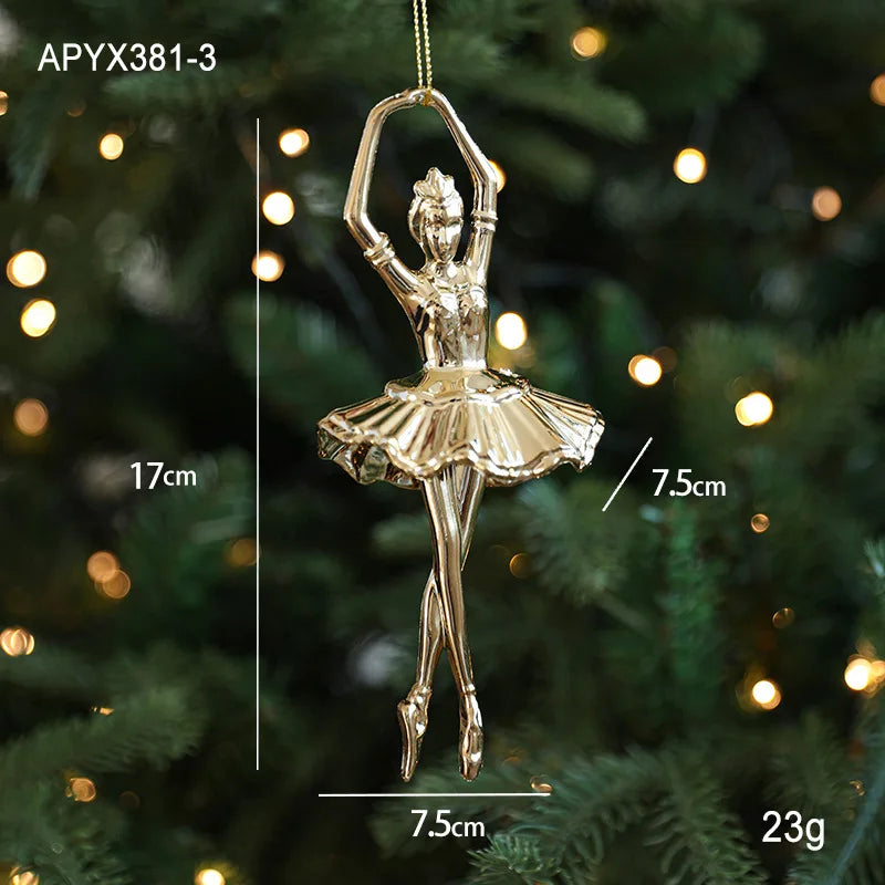 Christmas Tree Ornaments – Gold Plastic Balls with Butterfly, Dragonfly, Angel & Snowflake Decorations