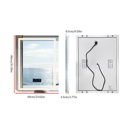 LUVODI Bluetooth LED Bathroom Mirror – Large Anti-Fog Lighted Vanity Mirror with 3-Color Modes