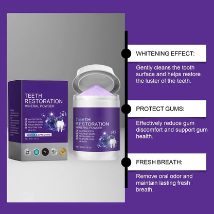 Teeth Restoration Mineral Powder — Enamel Strengthening & Whitening Dental Care Supplement