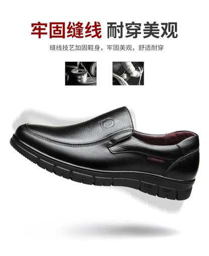 Genuine Leather Handmade Men's Shoes – Casual Loafers, Breathable Slip-On Walking Sneakers for Outdoor Wear
