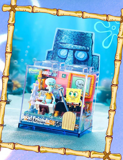 Spongebob Building Blocks Set — Patrick Star, Krusty Krab & Squidward Tentacles Desktop Model Toy for Kids & Gifts
