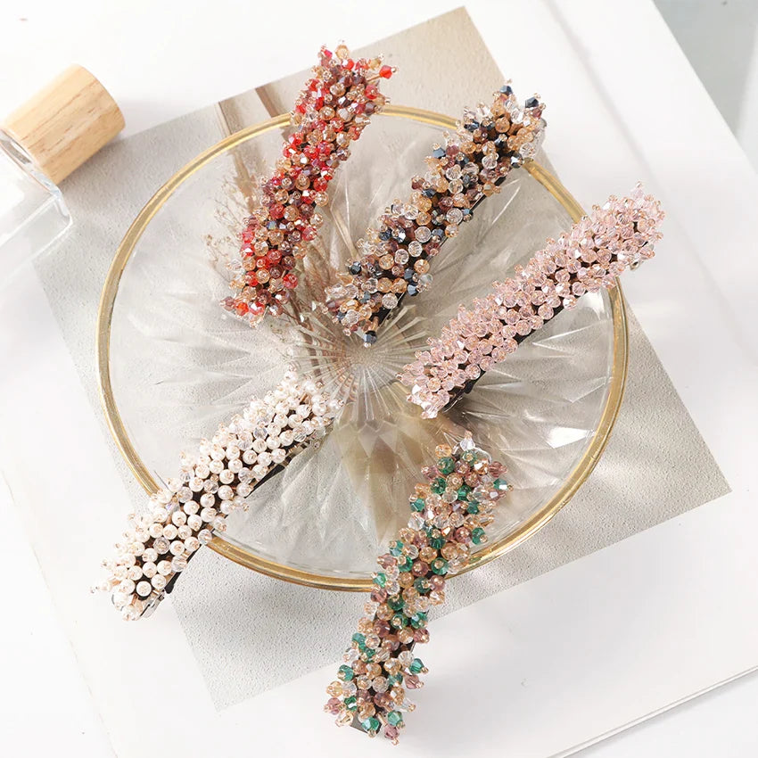 Rhinestone Pearl Women's Hair Clip - Trend Design Headdress for Girl Ponytail, Simple Spring Clip Fashion Hair Accessories