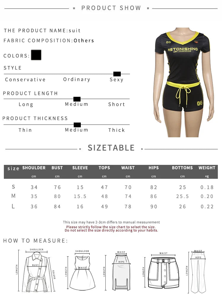 Sisterlinda Summer 2-Piece Set – Women's Letter Print T-Shirt & Drawstring Mini Skirt Tracksuit