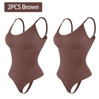 Women’s Full Body Shapewear Bodysuit – Smoothing Thong Body Shaper Sculpting Slimming Underwear