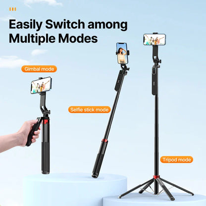 Ulanzi MA09 1.8m Selfie Stick Tripod – Remote Control Tripod for iPhone 16-13 Pro Max & Android with Panoramic Ball Head Holder