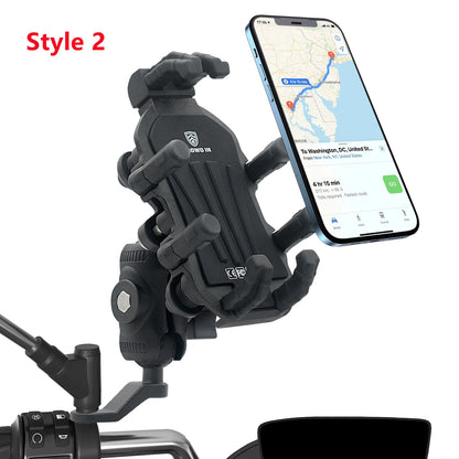 Aluminum Motorcycle Handlebar Phone Holder – Anti-Vibration Navigation & Mirror Mount Stand