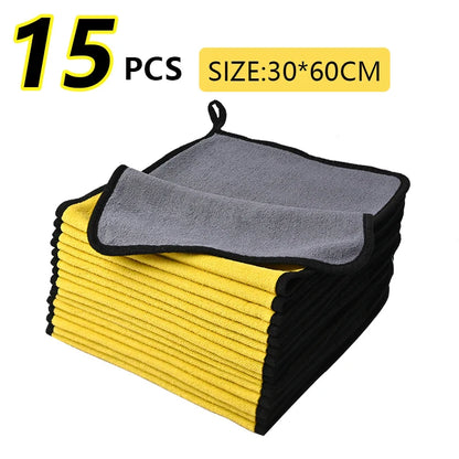5/10/15/20PC Microfiber Car Cleaning Towels – High Absorption Multipurpose Cloths for Car Wash & Kitchen Cleaning