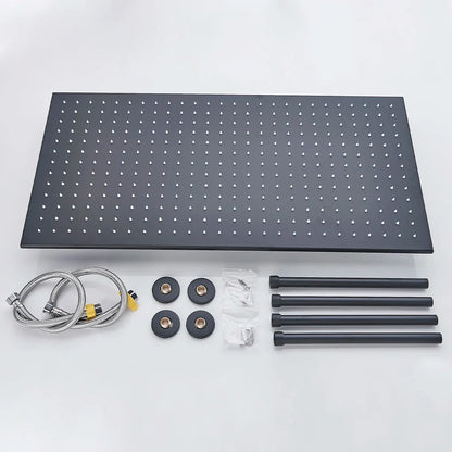 Black Ceiling Mounted LED Rainfall Shower Head – Intelligent Remote Control Concealed Waterfall Tap