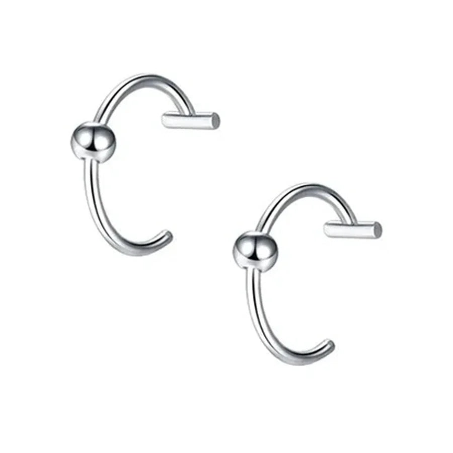2PCS Trendy 10mm Stainless Steel Punk Clip-On Fake Piercing – Unisex Nose & Lip Rings, Tusk Body Jewelry for Men & Women