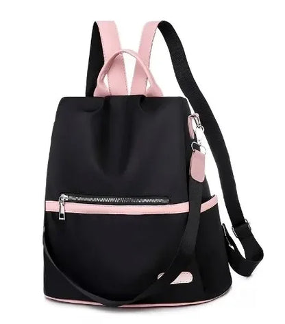 Oxford Fabric Large Capacity Backpack - Multi-Layer Storage, Solid Color Fashion Backpack for Women