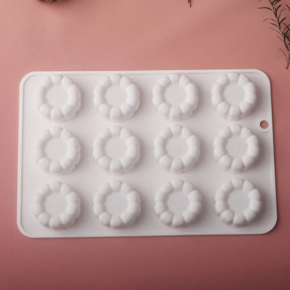 6 or 12 Cell Wavy Lace Cylindrical Silicone Cake Mold — Mousse & Dessert Baking Tool for Party Pastry