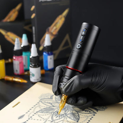Ambition Ninja Pro Wireless Tattoo Machine – Portable Rotary Pen with 2400mAh Battery & Coreless Motor for Artists