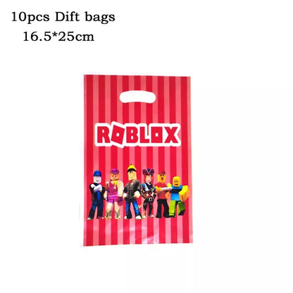 Hot Robot Roblox Kids Party Supplies Set – Disposable Tableware with Paper Plates, Cups, Balloons for Birthday & Baby Shower Decorations