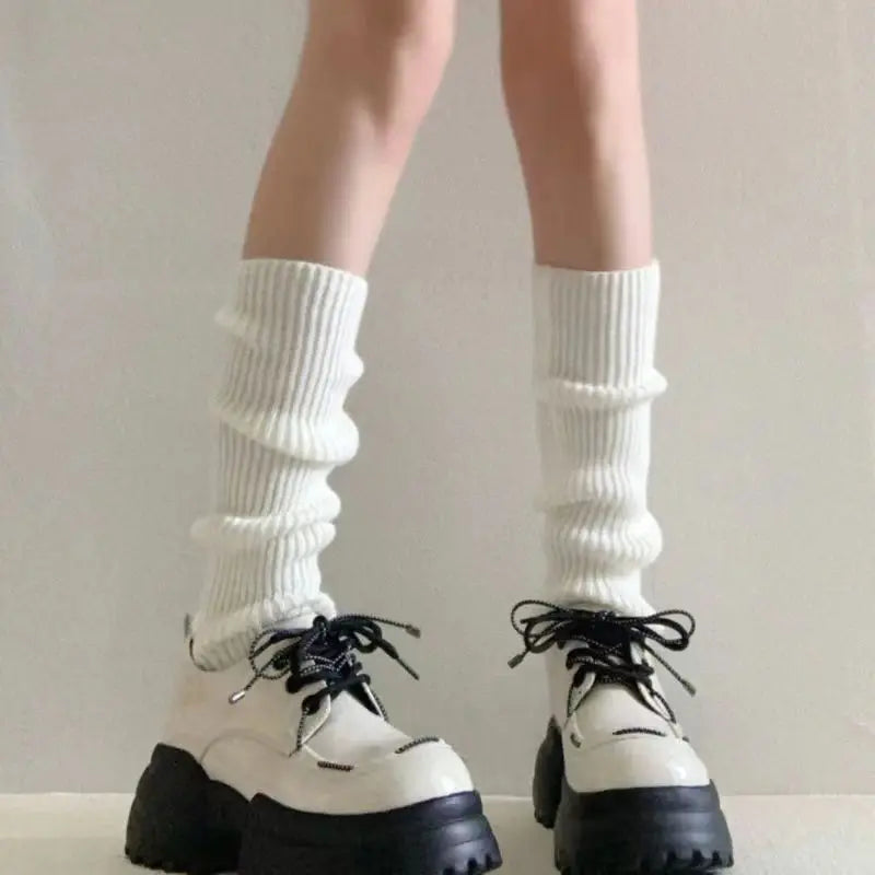 Wool Knitted Lolita Leg Warmers: Long Socks for Women - Y2K Autumn Winter Crochet Foot Cover, Arm Warmer, Boot Cuff Stockings