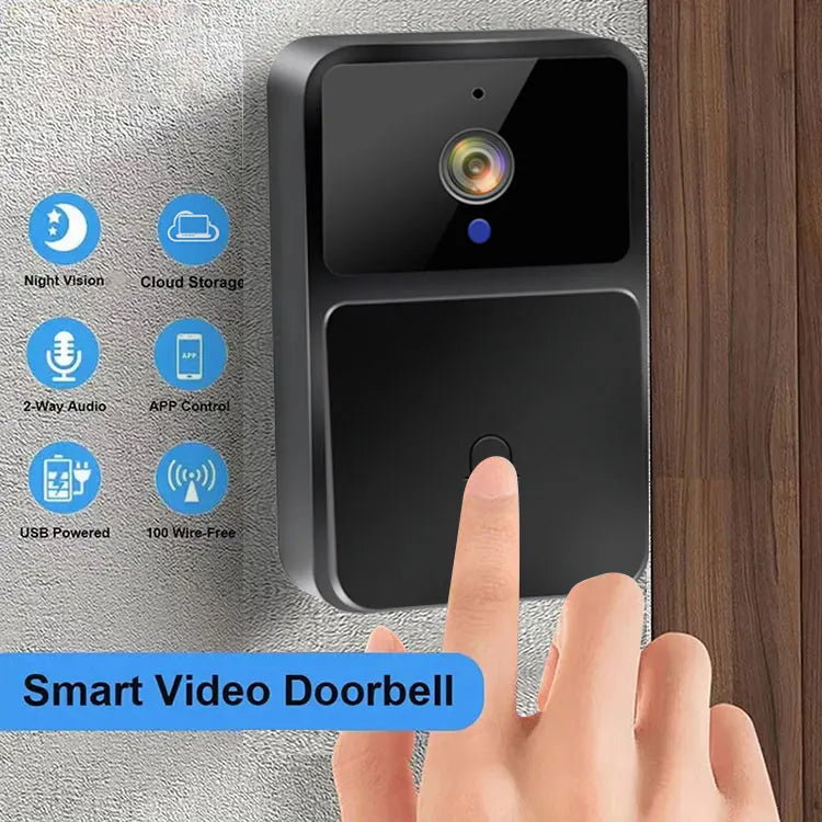 WiFi Video Doorbell Camera – HD Night Vision, Wireless Smart Home Security, Battery-Powered, Two-Way Intercom with Voice Changer