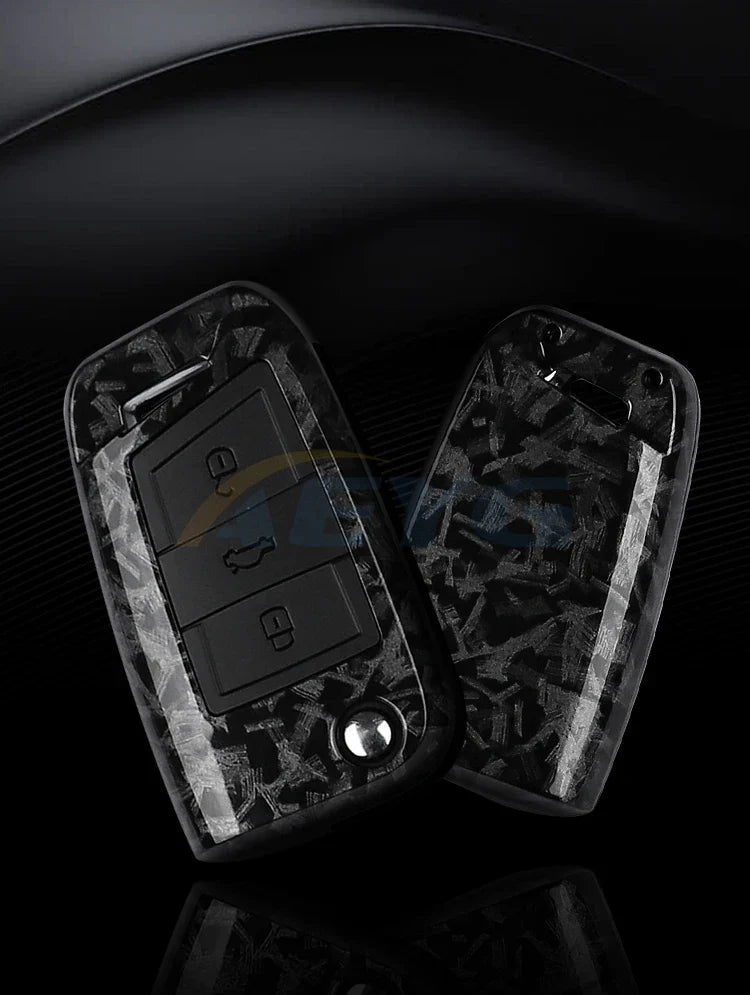 ABS Carbon Fiber Car Key Cover for VW, SEAT & Skoda – Fits Golf 7 MK7, Tiguan MK2, Ateca, Leon FR 2, Ibiza, Octavia