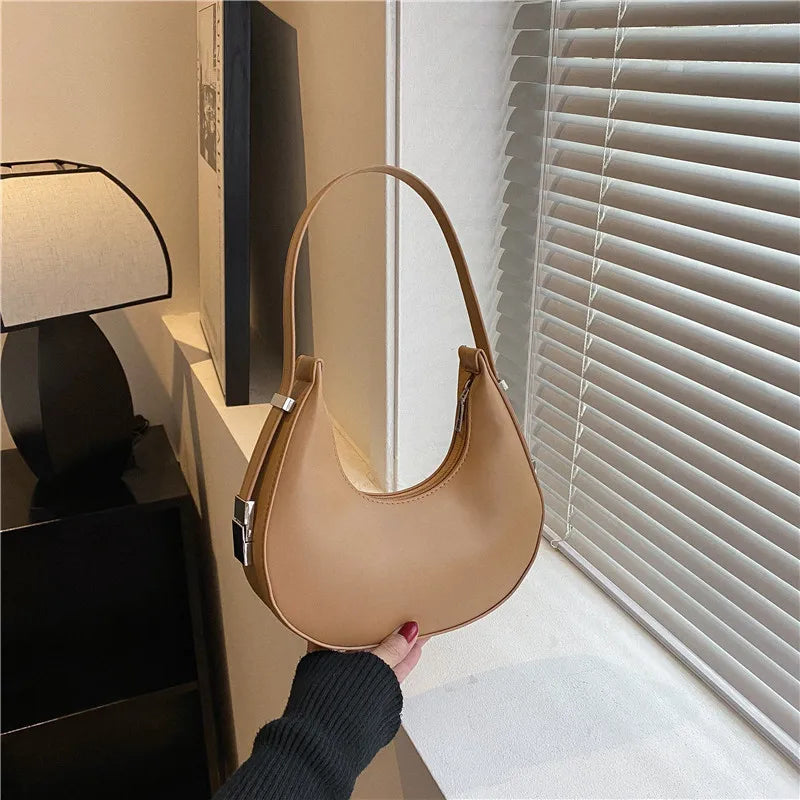 Fashion Luxury PU Leather Hobo Shoulder Bag – Small Clutch Handbag, Underarm Purse, Travel Tote for Women