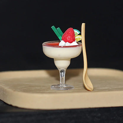 1/12 Dollhouse Miniature Yogurt & Ice Cream Cup – Simulation Drink Goblet Model Toy for Doll House Decoration Accessories