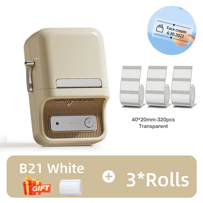 NIIMBOT B21 Portable Thermal Printer – 1500mAh Wireless Sticker Printer with Self-Adhesive Labels for Barcode, Clothing & Jewelry