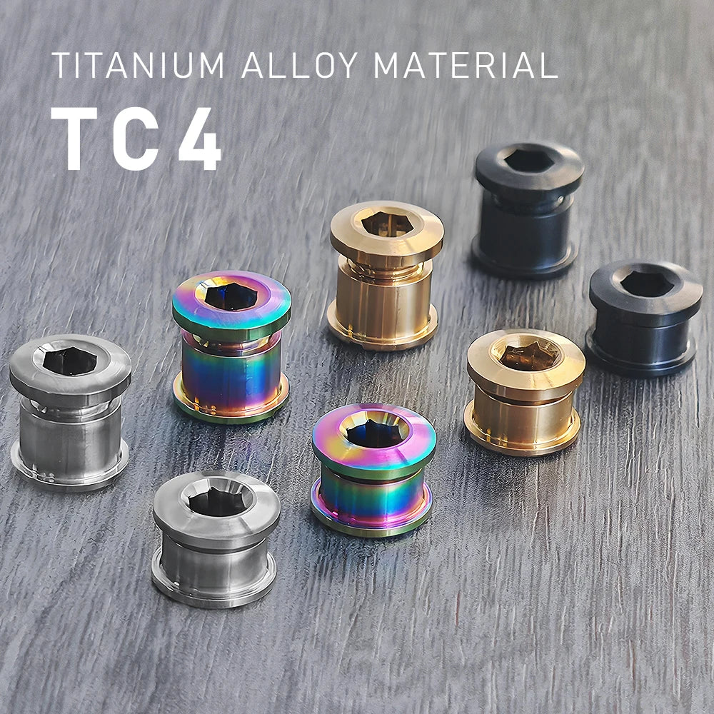 Titanium Alloy Chainring Bolts 4–5PCS MTB Road Bike Crank Screws Single & Double Chainring Hardware 6.5–10.5mm