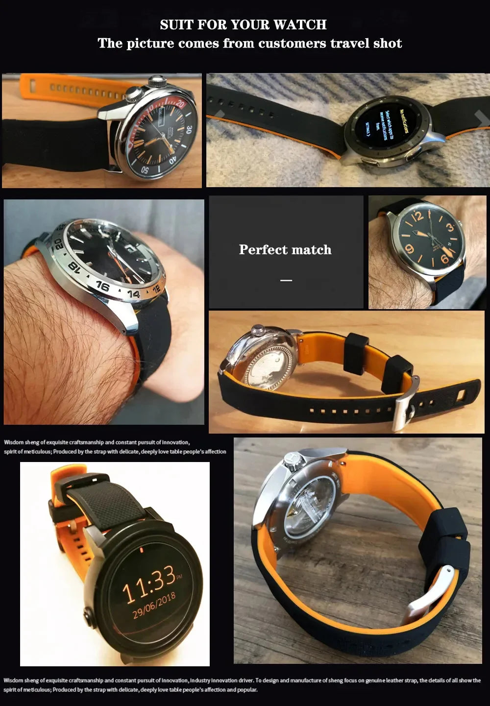 Premium Silicone Watch Band – Quick Release Rubber Strap, 18mm 20mm 22mm Replacement Watchband