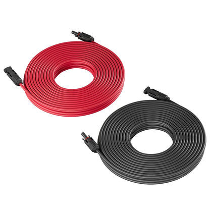 Solar Panel Extension Cable – PV DC Wire 1-10m, 4mm²/6mm² 1000V/1500V with Solar Connector Plugs