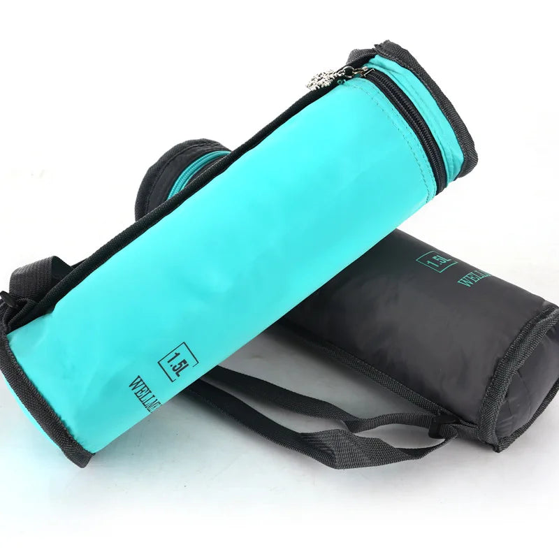 Portable Insulated Water Bottle Bag - Oxford Cloth Cooler Carrier for Camping & Outdoor Activities 1.5L