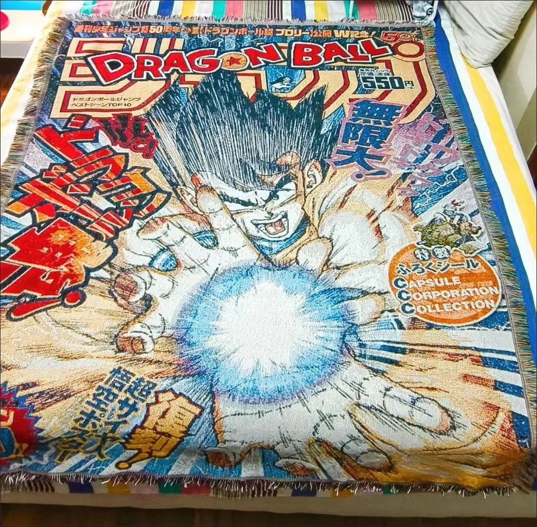 Anime Dragon Ball & One Piece Cotton Blanket – Decorative Sofa & Bed Throw