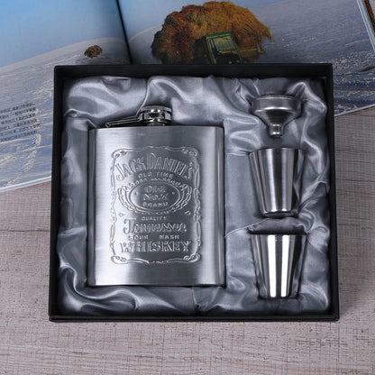 8oz Stainless Steel Hip Flask - Portable Pocket Whisky Flask with Gift Box, Outdoor Alcohol Container for Vodka and Drinks