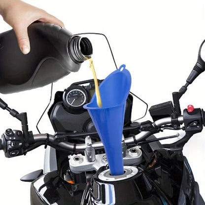 Car Long Stem Oil Funnel – Anti-Splash Plastic Fuel Filling Tool for Car & Motorcycle Refueling Auto Accessories