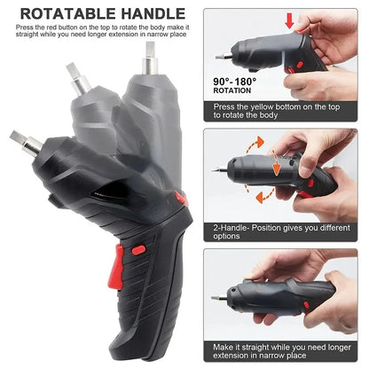 3.6V Power Tools Set - Household Maintenance Repair Kit with 1800mAh Lithium Battery Mini Electric Drill Cordless Screwdriver