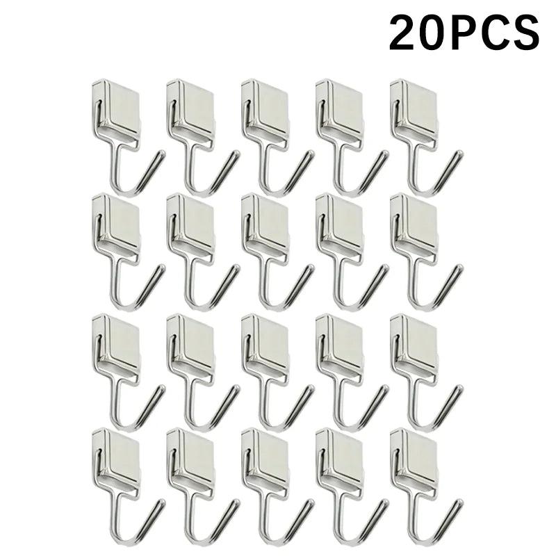 50PCS Strong Magnetic Hooks — Multi-Purpose Home, Kitchen & Bathroom Storage Hangers